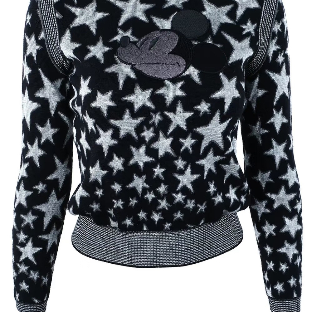 Marc Jacobs Mickey Mouse Black and Sliver Stars Pullover
